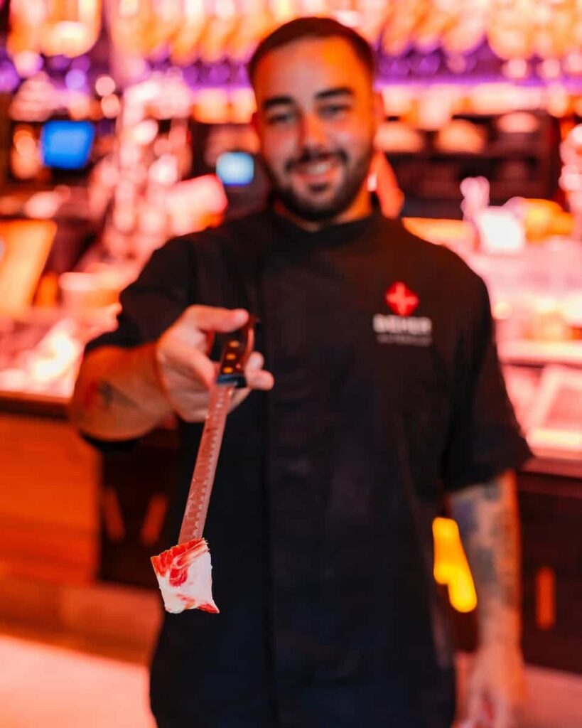 corte fino a cuchillo para congelar jamón ibérico Beher