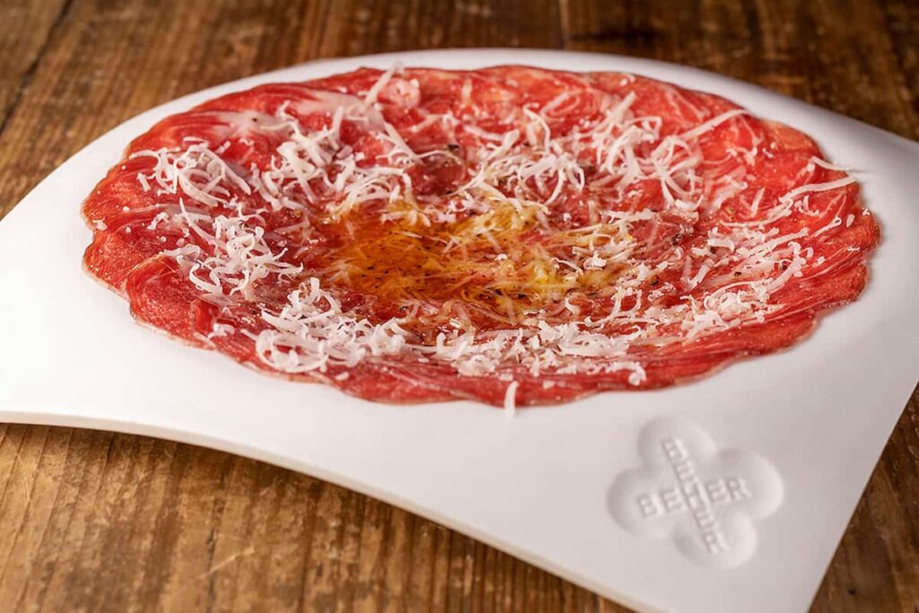 ingredientes carpaccio presa ibérica Beher